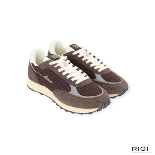 Mercer The Re-Racer heren sneaker in bruin suède met mesh. Mercer The Re-Racer heren sneaker in bruin suède met mesh.
