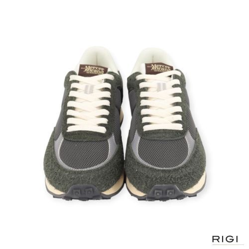 Mercer The Re-Racer heren sneaker in groen suède met mesh. Mercer The Re-Racer heren sneaker in groen suède met mesh.