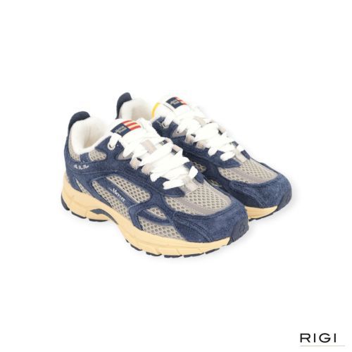 Mercer Re-Run Americana sneaker in blauw suède mesh voor dames 