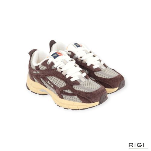 Mercer Re-Run Americana sneaker in bruin suède mesh voor dames Mercer Re-Run Americana sneaker in bruin suède mesh voor dames