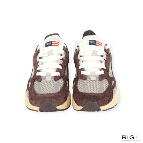 Mercer Re-Run Americana sneaker in bruin suède mesh voor dames Mercer Re-Run Americana sneaker in bruin suède mesh voor dames