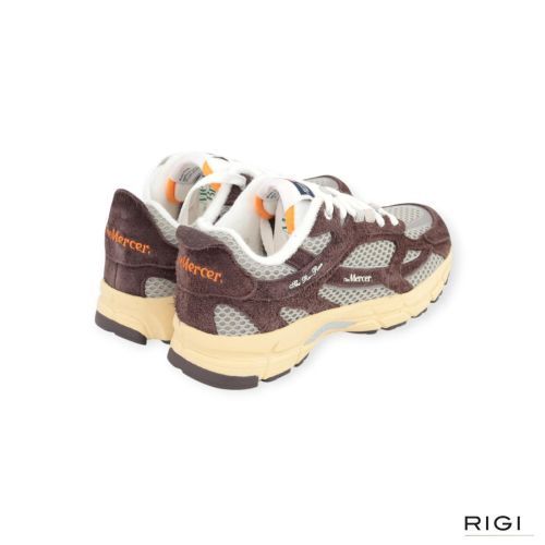 Mercer Re-Run Americana sneaker in bruin suède mesh voor dames Mercer Re-Run Americana sneaker in bruin suède mesh voor dames