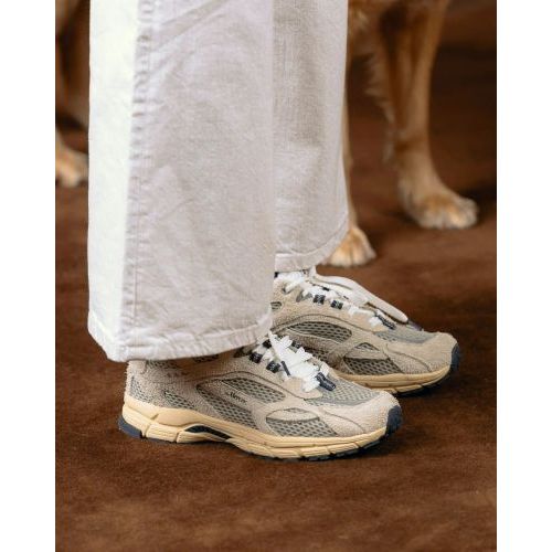 Mercer Re-Run Americana sneaker in offwit suède mesh voor dames 