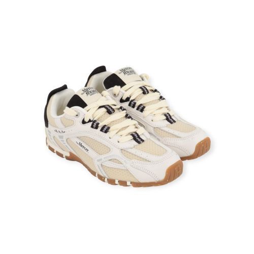 Mercer The Re-Run Drive sneaker voor dames in offwit leer.