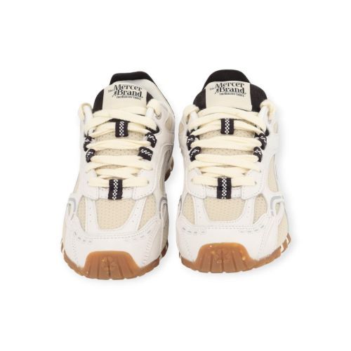 Mercer The Re-Run Drive sneaker voor dames in offwit leer.