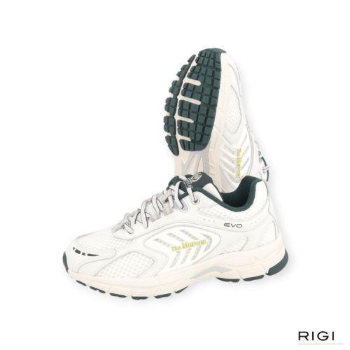 Mercer The Re-Run Evo in wit leer met mesh voor dames en heren. 
