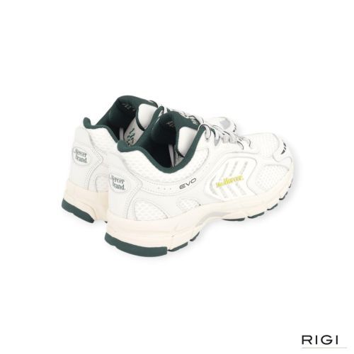 Mercer The Re-Run Evo in wit leer met mesh voor dames en heren. 