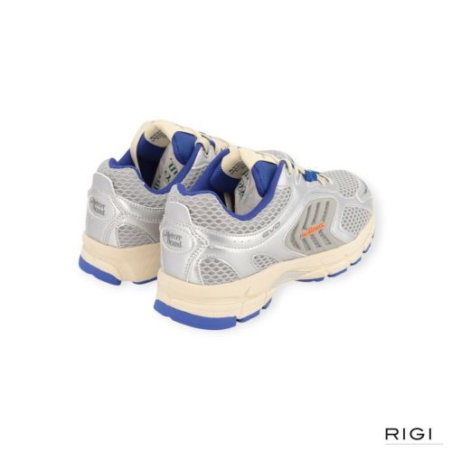 Mercer The Re-Run Evo Silver in zilver leer, mesh met blauw voor dames. 