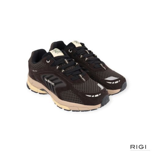 Mercer Re-Run Evo Nubuck sneaker in bruin nubuck, mesh voor heren. 