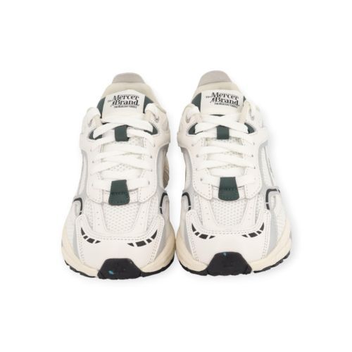 Mercer The Re-Run White Silver in wit groen leer / mesh voor dames. 