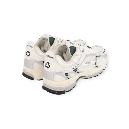 Mercer The Re-Run White Silver in wit groen leer / mesh voor dames. 