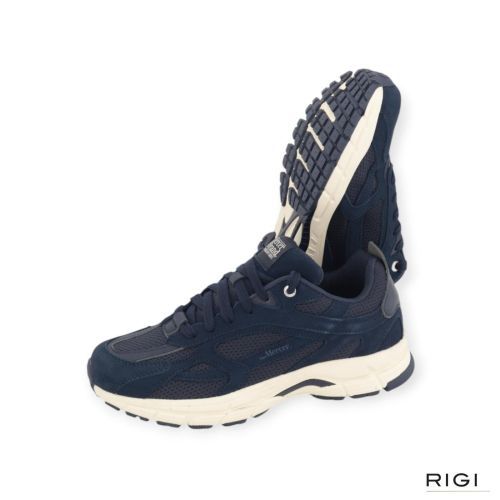 Mercer Re-Run Premium sneaker in blauw suède voor heren. Mercer Re-Run Premium sneaker in blauw suède voor heren.