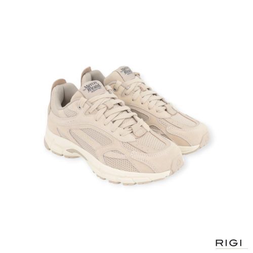 Mercer Re-Run Premium sneaker in zand suède voor heren. Mercer Re-Run Premium sneaker in zand suède voor heren.