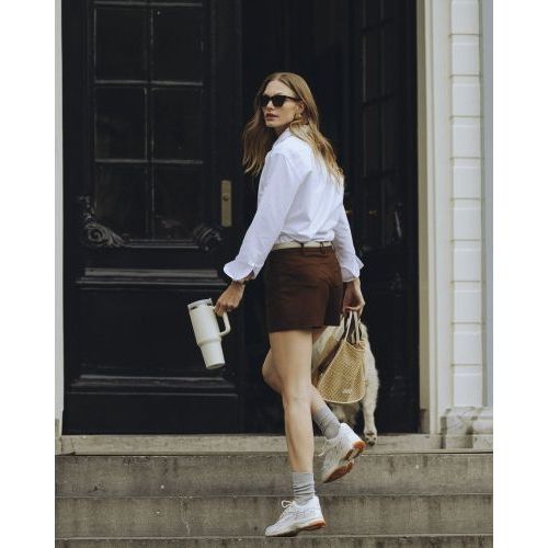 Mercer The Re-Run Summer sneaker voor dames in wit leer met mesh. 