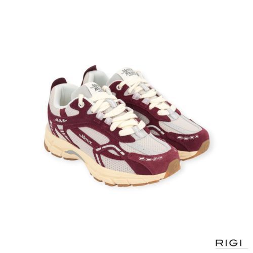 Mercer The Re-Run Vintage in bordeaux suède met mesh voor dames. 