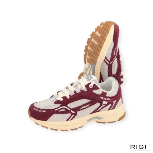 Mercer The Re-Run Vintage in bordeaux suède met mesh voor dames. 