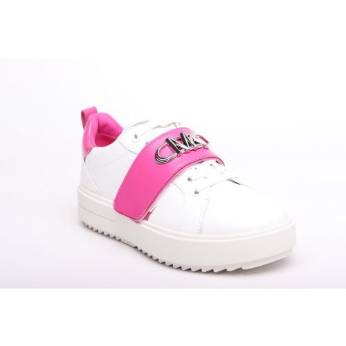 Michael Kors dames sneaker wit leer met fuchsia 43REMFS4L606 Emmett Strap Lace Up sneakers