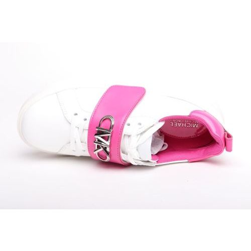Michael Kors dames sneaker wit leer met fuchsia 43REMFS4L606 Emmett Strap Lace Up sneakers