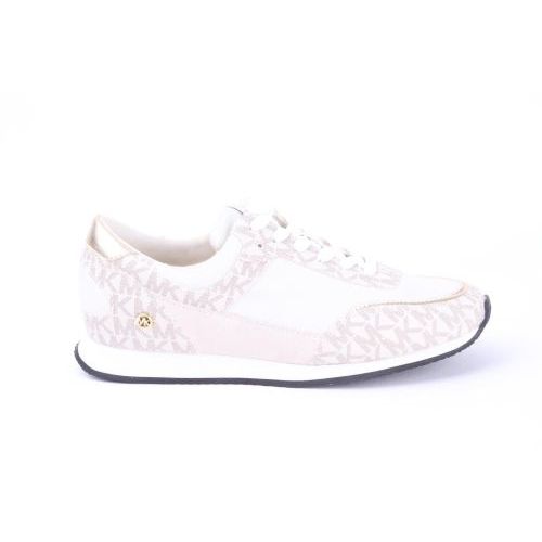 Michael Kors dames sneaker wit leer met fuchsia 43REMFS4L606 Emmett Strap  Lace Up sneakers