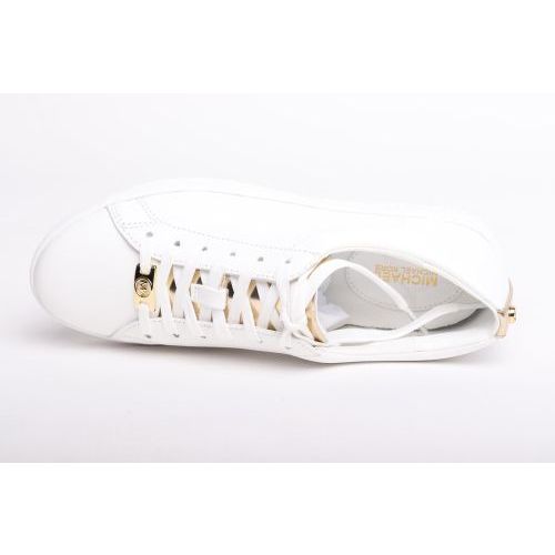 Michael Kors dames sneaker in wit  met goud plat 43T2KTFS4L740 Keaton Lace Up sneakers