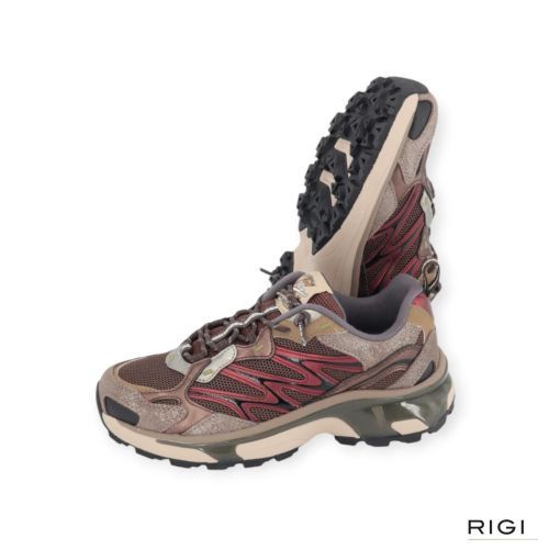 MRP Altitude dames sneaker in bordeaux en multi bruin kleuren suede leer.