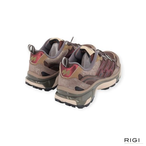 MRP Altitude dames sneaker in bordeaux en multi bruin kleuren suede leer.