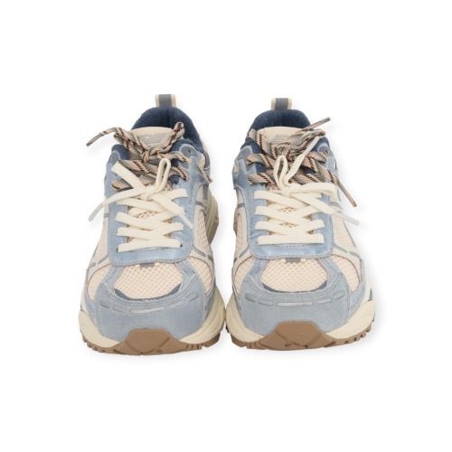 MRP Star Melrose V.1 sneaker in offwit met lichtblauw leer. 