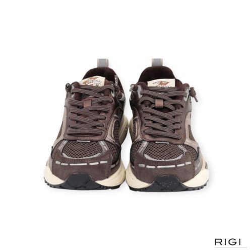 MRP Melrose V.58 sneaker in moka metallic en mesh suède voor dames. MRP Melrose V.58 sneaker in moka metallic en mesh suède voor dames.
