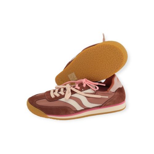 MRP Pure V.13 sneaker voor dames in bruin suède, nylon. MRP Pure V.13 sneaker voor dames in bruin suède, nylon.