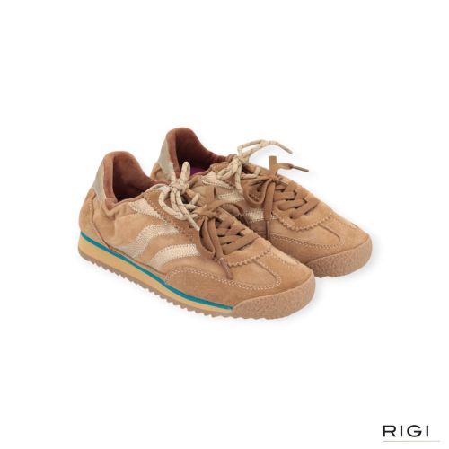 MRP Utah V.1 sneaker in camel suède voor dames. MRP Utah V.1 sneaker in camel suède voor dames.
