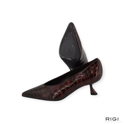 Natan N10055 pump in bruin crocco voor dames. Natan N10055 pump in bruin crocco voor dames.