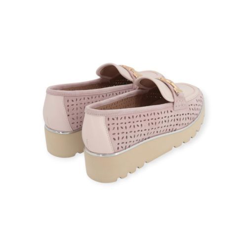 Nathan-Baume Mocassin in roze suede met roze leer voor dames.