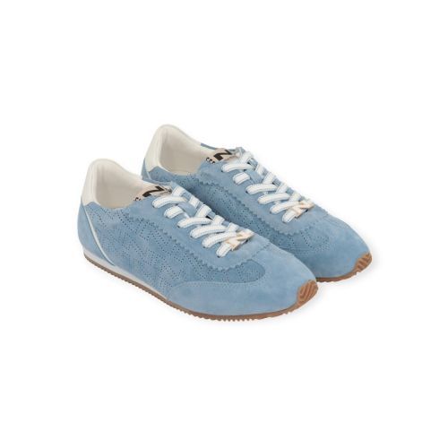 Nathan-Baume dames sneaker in licht blauw suede.