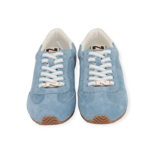 Nathan-Baume dames sneaker in licht blauw suede.
