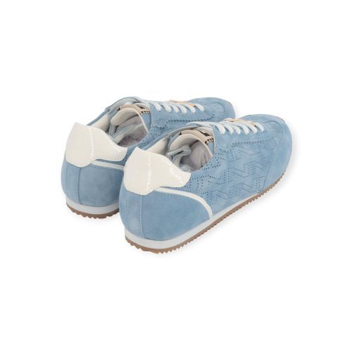 Nathan-Baume dames sneaker in licht blauw suede.