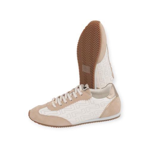 Nathan-Baume dames sneaker in het wit met beige suede. Nathan-Baume dames sneaker in het wit met beige suede.