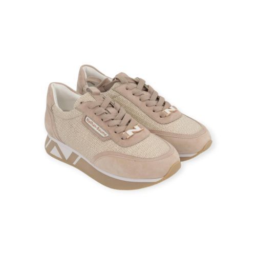 Nathan-Baume dames sneaker in beige suede.