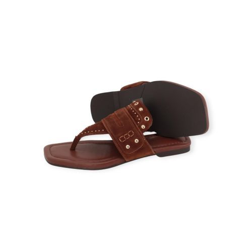 Noa Harmon dames slipper in het cognac suede leer.