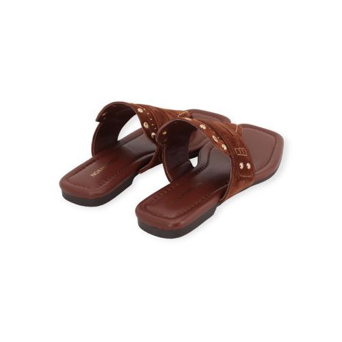 Noa Harmon dames slipper in het cognac suede leer.