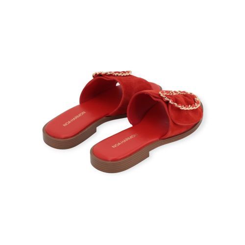 Noa Harmon FARO muil-slipper voor dames in rood suède. 