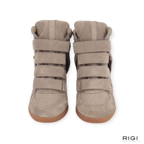 Nokwol Eden enkellaars in taupe leer suède met veylcro voor dames. 