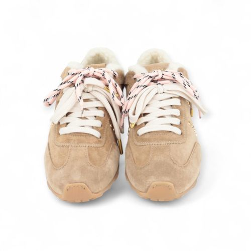 Nubikk Billy Lou Fur dames sneaker zand kleur.
