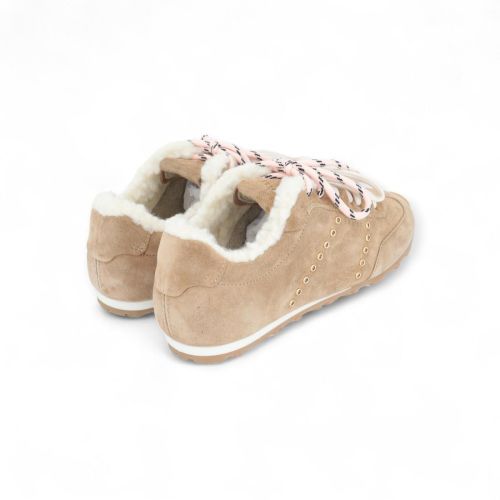 Nubikk Billy Lou Fur dames sneaker zand kleur.