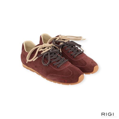 Nubikk Billy Lou II sneaker in bordeaux suède voor dames. 