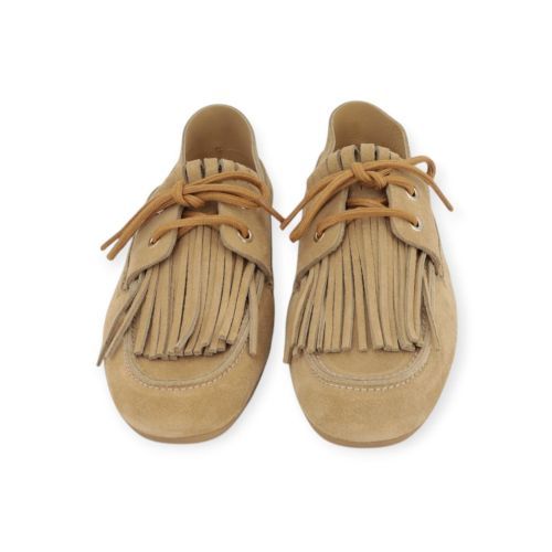 Nubik Joan Macaw dames mocassin (bootschoen) in beige suede leer.