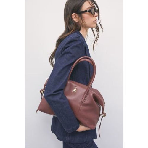 Patrizia Pepe 2B0145/ L162-B861 Borsa Bag handtas in bordeaux leer voor dames. Patrizia Pepe 2B0145/ L162-B861 Borsa Bag handtas in bordeaux leer voor dames.