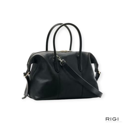 Patrizia Pepe 2B0145/ L162-K103 Borsa Bag handtas in zwart leer voor dames. 
