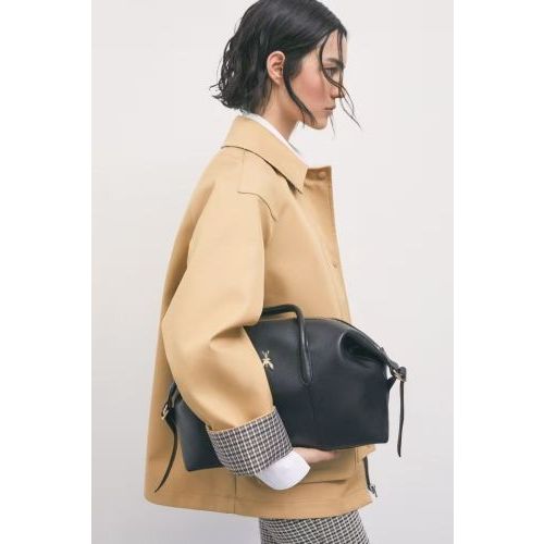 Patrizia Pepe 2B0145/ L162-K103 Borsa Bag handtas in zwart leer voor dames. 