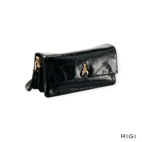 Patrizia Pepe Borsa Bag 8B0131/L0008-K507 in zwart crinkle black voor dames. 