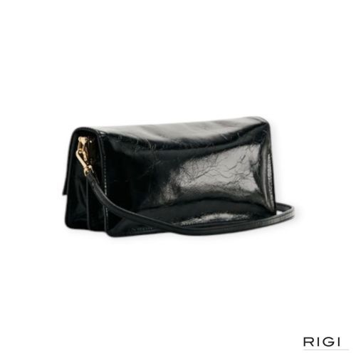 Patrizia Pepe Borsa Bag 8B0131/L0008-K507 in zwart crinkle black voor dames. 